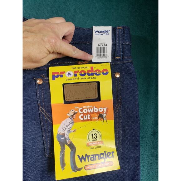 Wrangler Jeans Size 44x34 Mens Blue Pants Denim Rodeo Cowboy Cut Straight NWT - Picture 11 of 12